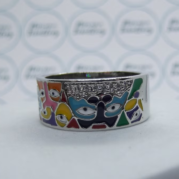 Vintage-Style Colourful Enamel Ring