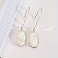 Vintage-Style Dangling White Stone Earrings