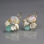 Vintage-Style Turquoise Stone and White Crystal Earrings