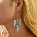 Vintage-Style Butterfly Stone Dangle Earrings