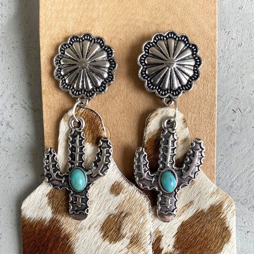 Vintage-Style Cactus Earrings