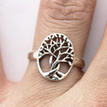Vintage-Style Silver-Tone Tree Ring
