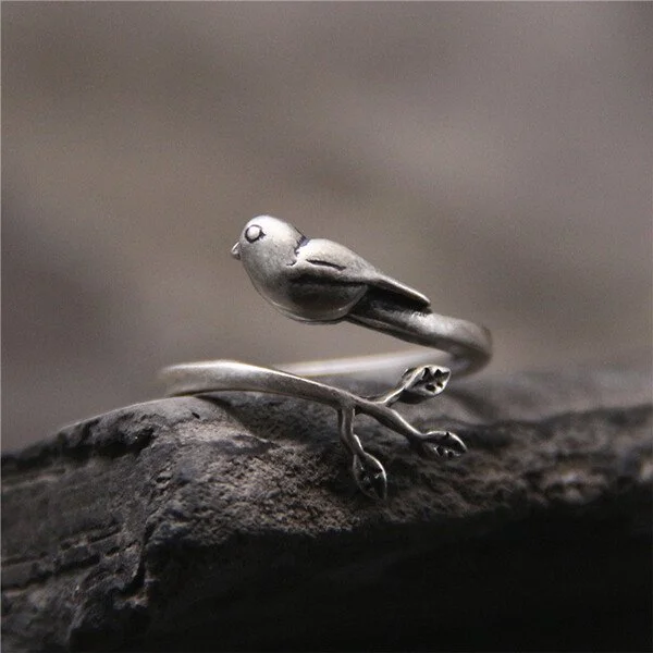 Vintage-Style Bird Open Ring