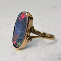 Vintage-Style Colourful Oval Gold-Tone Ring