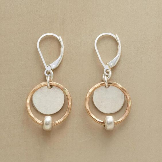 Brincos Pendentes de Pérola Banhados a Ouro e Prata Estilo Vintage