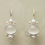 Vintage-Style White Crystal and Pearl Earrings