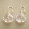 Vintage-Style Clear Crystal Teardrop Wire-Wrapped Earrings