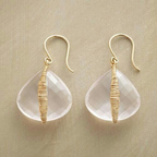 Vintage-Style Clear Crystal Teardrop Wire-Wrapped Earrings