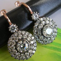 Vintage-Style Bright Zirconia Round Earrings