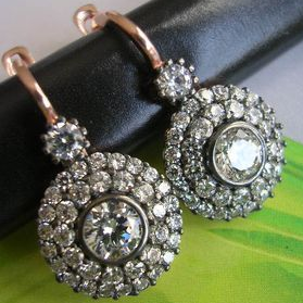 Vintage-Style Bright Zirconia Round Earrings