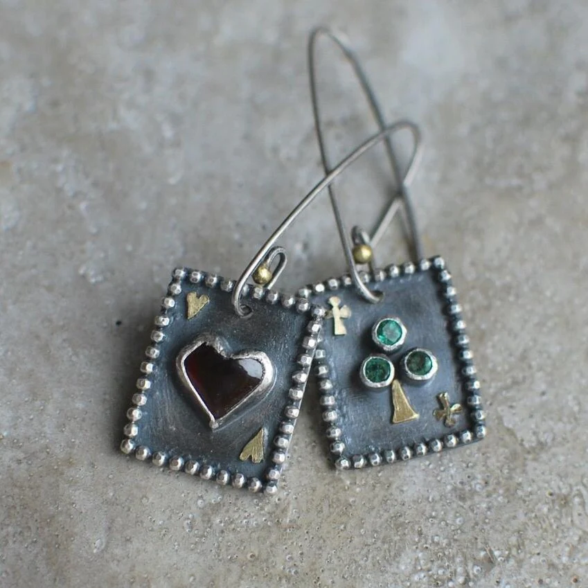 Vintage-Style Playing Card Earrings