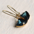 Vintage-Style Blue Crystal Slice Earrings