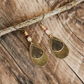 Vintage-Style Brown Drop Earrings