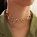 Vintage-Style Gold-Tone Circles Necklace