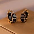 Oorbellen met zwarte zirkonia in vintagestijl