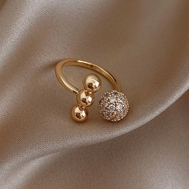 Bright Sphere Open Ring