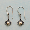 Boho Clover Pearl Silver-Tone Earrings