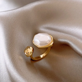 Inlaid Pearl Open Ring