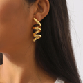 Gold-Tone Spiral Coil Earrings