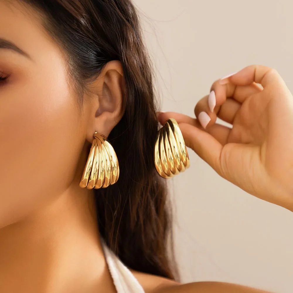 Gold-Tone Circle Earrings