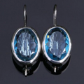 Vintage-Style Blue Inlaid Glass Earrings