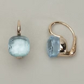 Vintage-Style Blue Inlaid Zirconia Earrings