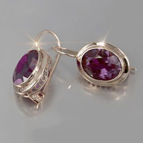 Boucles d'oreilles serties de cristal grenat style vintage