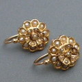 Vintage-Style Filigree Blossom Pearl Stud Earrings
