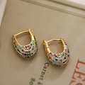 Colourful Inlaid Crystal Earrings