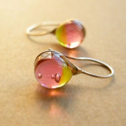 Vintage-Style Warm-Tone Glass Drop Earrings