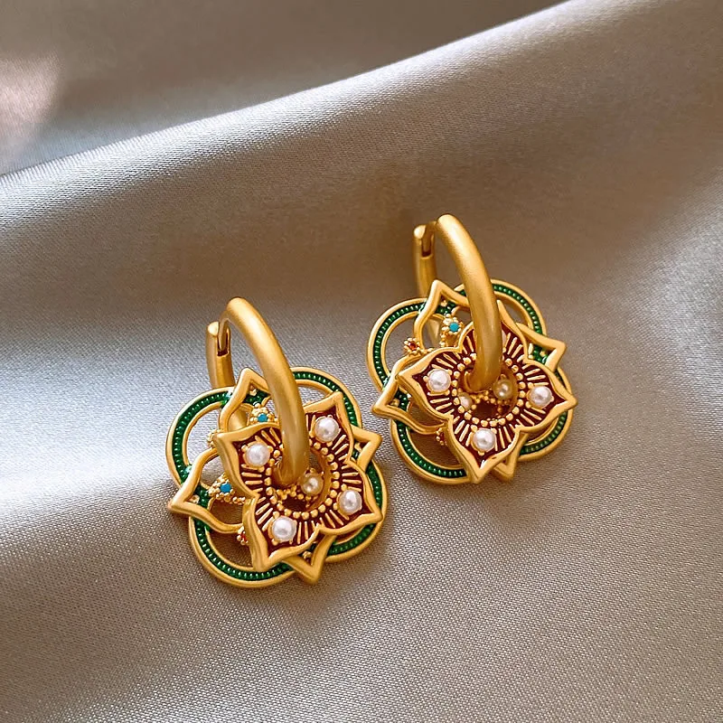 Gold-Tone Ethnic Earrings