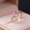 Delicate Pink Crystal Solitaire Ring