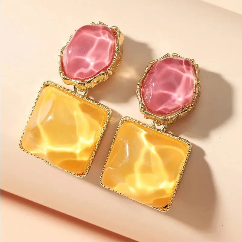 Vintage-Style Warm-Tone Crystal Earrings