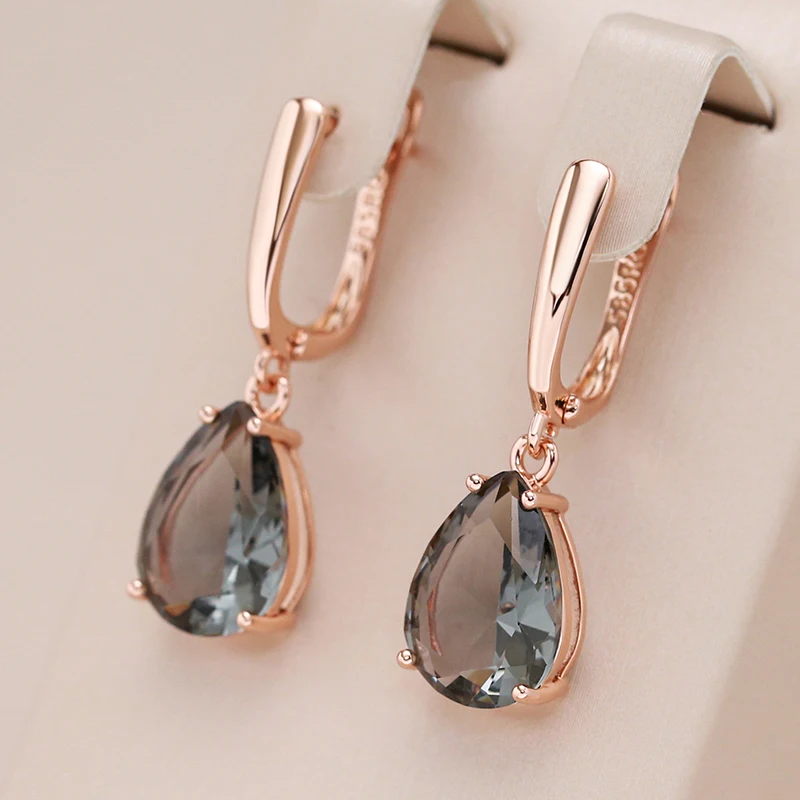 Crystal Drop Gold-Tone Earrings
