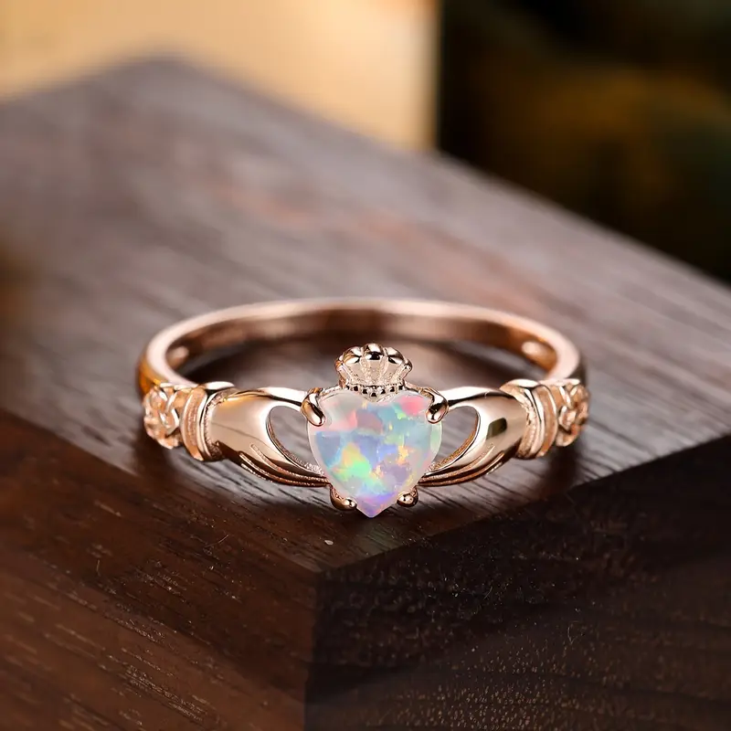 Rosé kroonring met opaallook