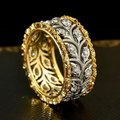 Hollow Zirconia Ivy Gold-Tone Ring