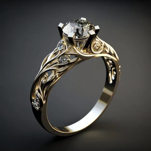 Goudkleurige zirkonia ring