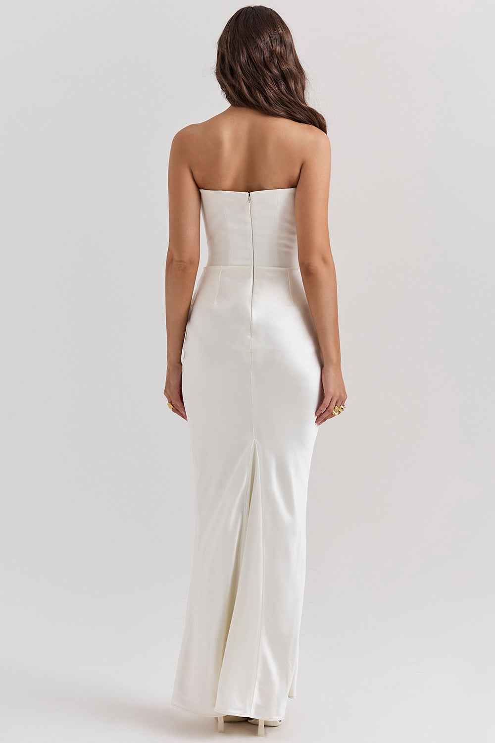 Off-shoulder korsetjurk met sweetheart-hals en rits