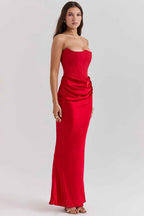 Off-shoulder korsetjurk met sweetheart-hals en rits