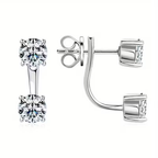 Sparkling Stud Earrings in Two Tones