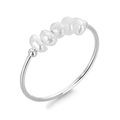 White Stone Silver-Tone Ring