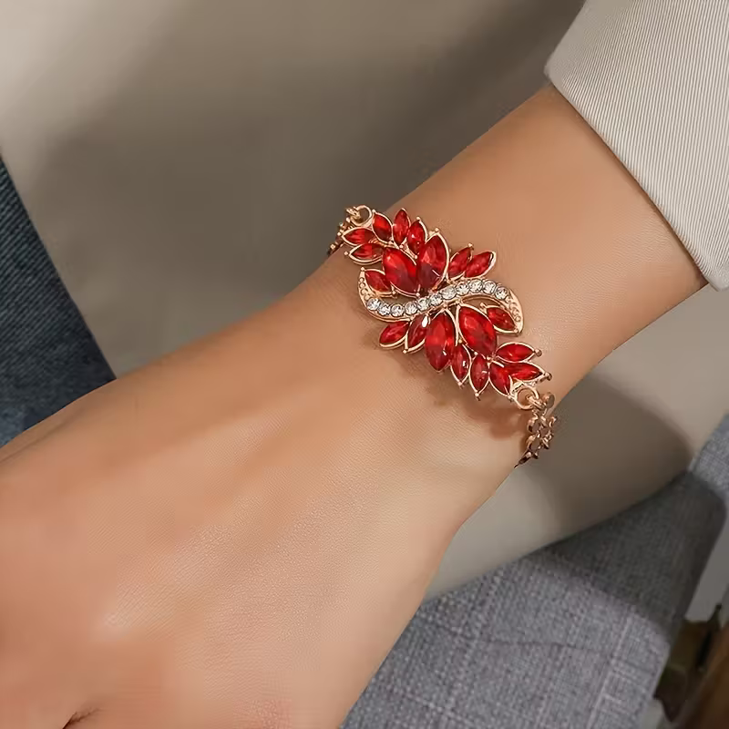 Leaf Spray Stone Bracelet