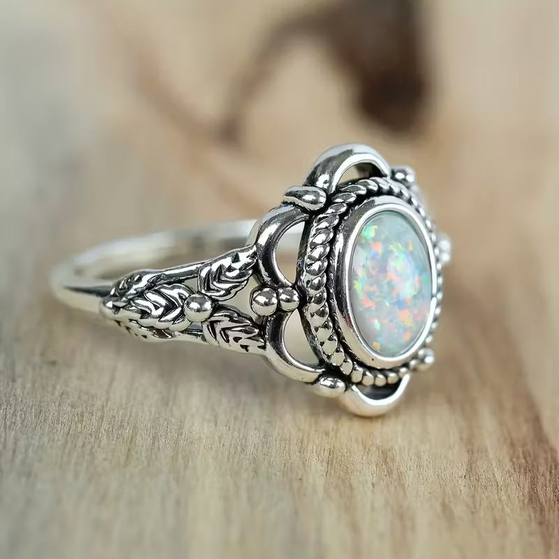 Vintage-Style Opal-Look Ring