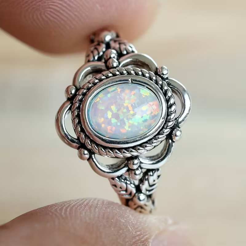 Vintage-Style Opal-Look Ring