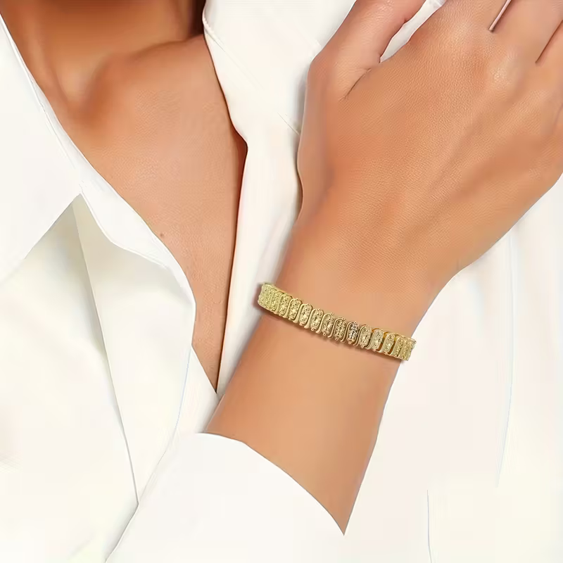 Sparkling Tennis Bracelet in Gold Tone