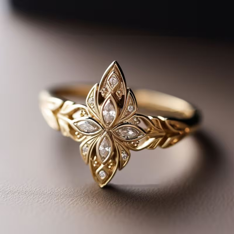 Bloemenring met marquise