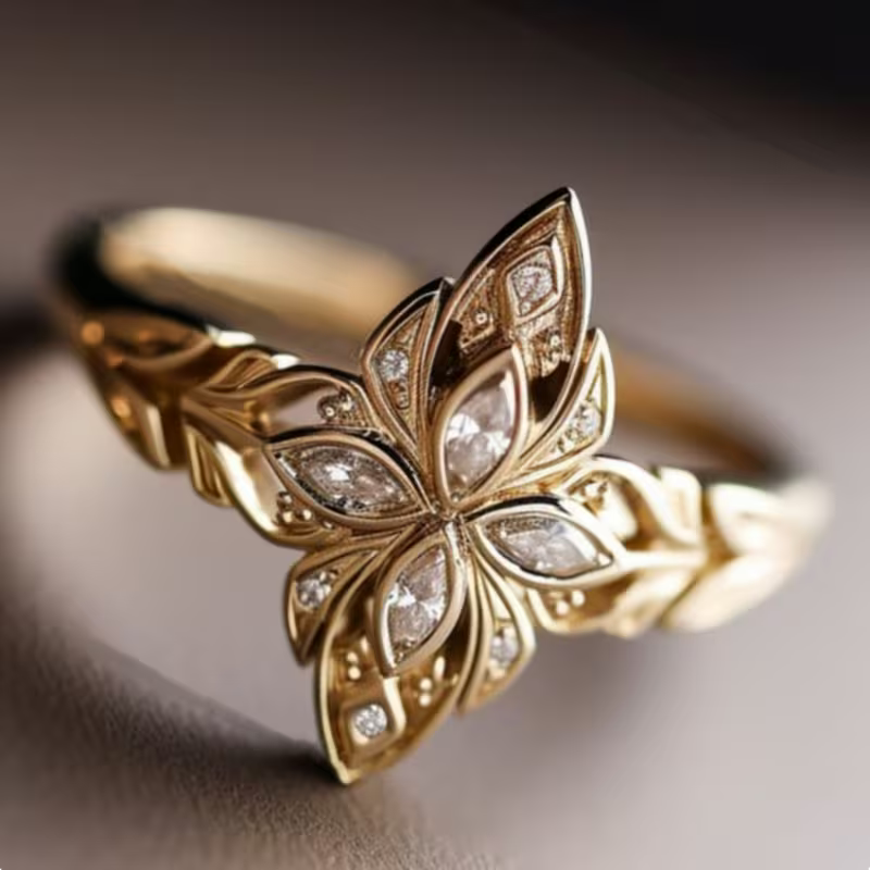 Bloemenring met marquise