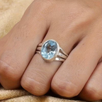 Serenity Blue Oval Ring