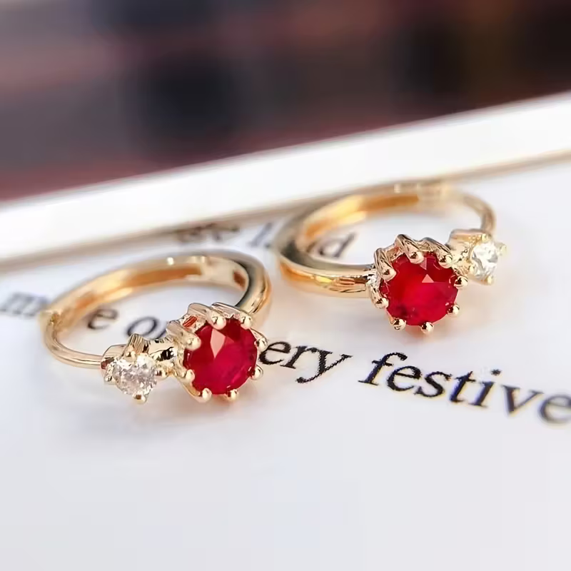 Ruby-Look Sparkle Earrings