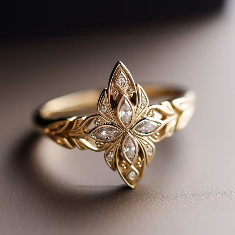 Bloemenring met marquise